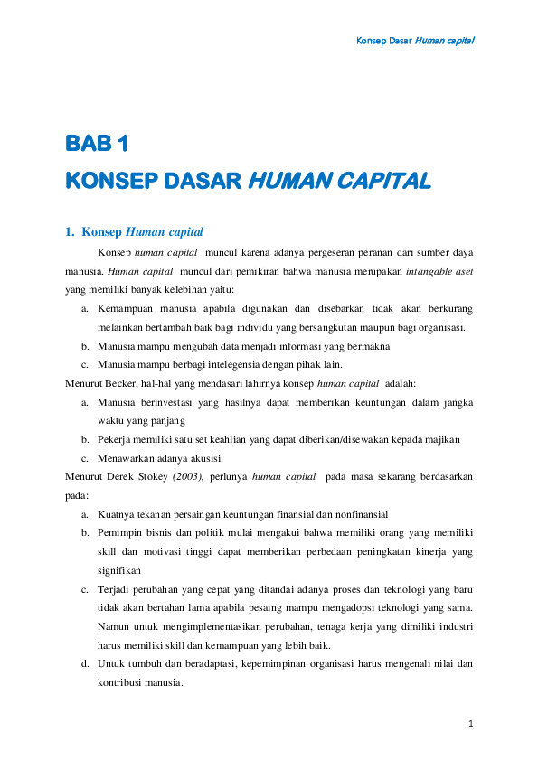 Doc Bab 1 Konsep Dasar Human Capital Farqi Ahmad Academia Edu