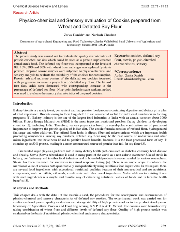 (PDF) Chemical Science Review and Letters Physico-chemical and Sensory ...
