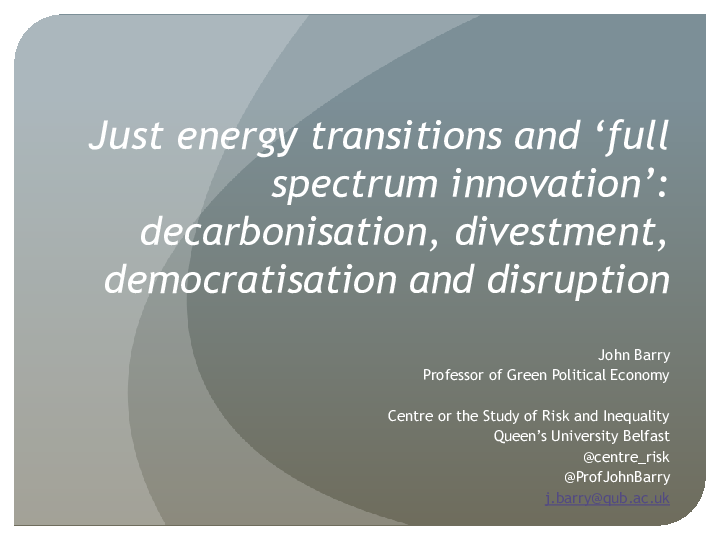 (PPT) Just energy transitions and ‘full spectrum innovation ...