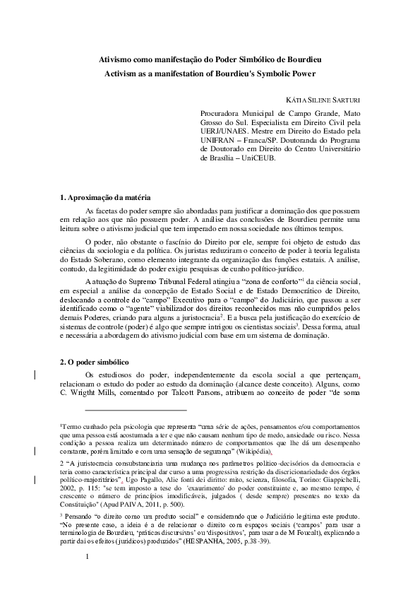 (DOC) Ativismo como manifestação do Poder Simbólico de