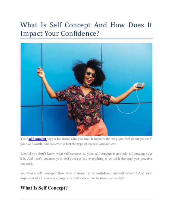 (PDF) What Is Self Concept And How Does It Impact Your Confidence?