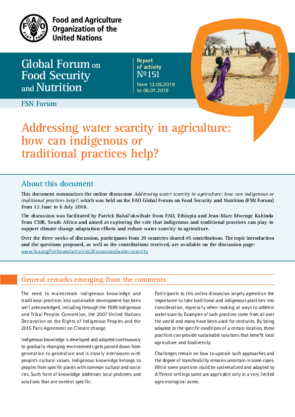(PDF) Global Forum on Food Security and Nutrition FSN Forum