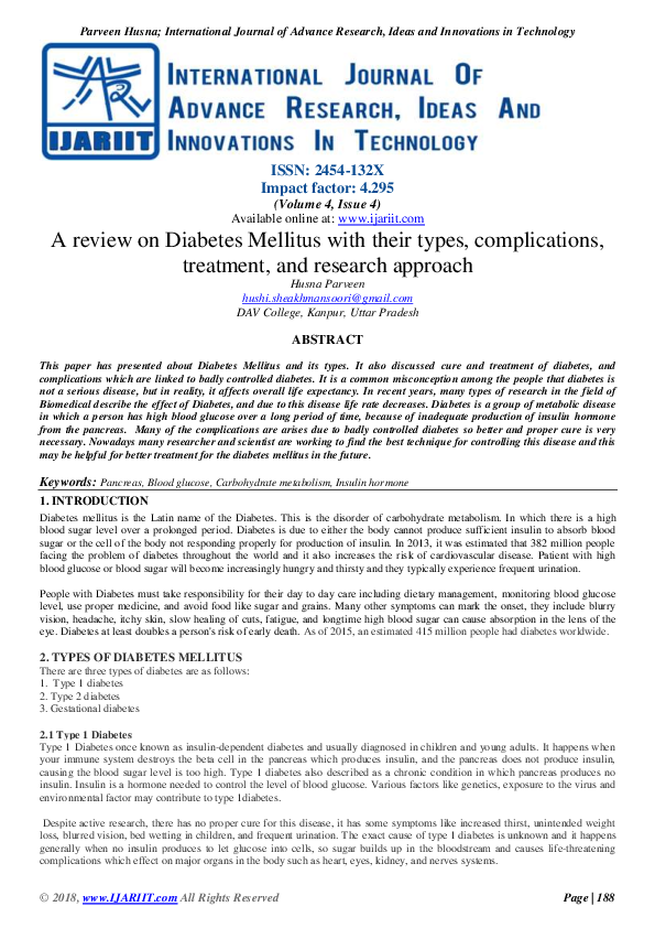 Research papers on diabetes
