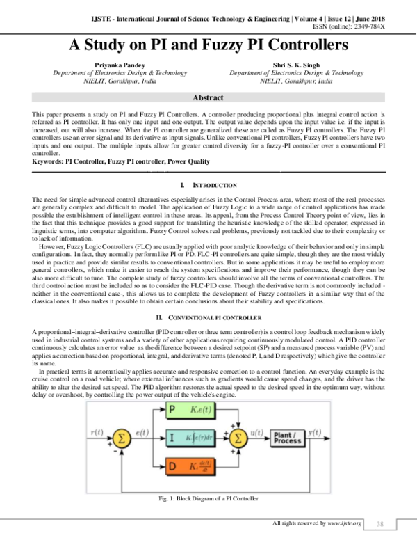 (PDF) A Study on PI and Fuzzy PI Controllers
