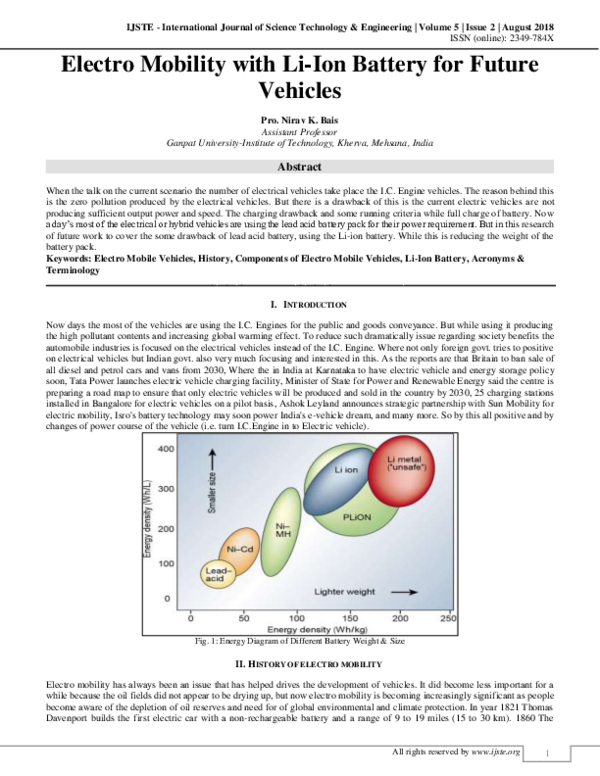 (PDF) Electro Mobility with Li-Ion Battery for Future Vehicles