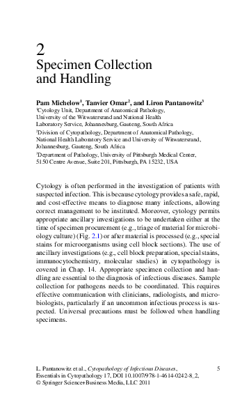 (PDF) 2 Specimen Collection and Handling