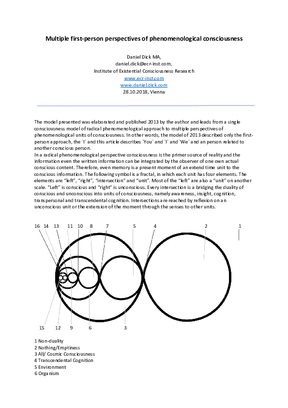  PDF Multiple First person Perspectives Of Phenomenological 