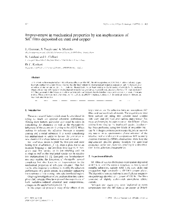 (PDF) Improvement in mechanical properties by ion implantation of SiC ...
