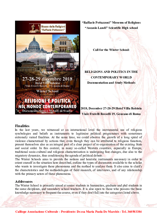 Pdf Winter School Religions And Politics In The