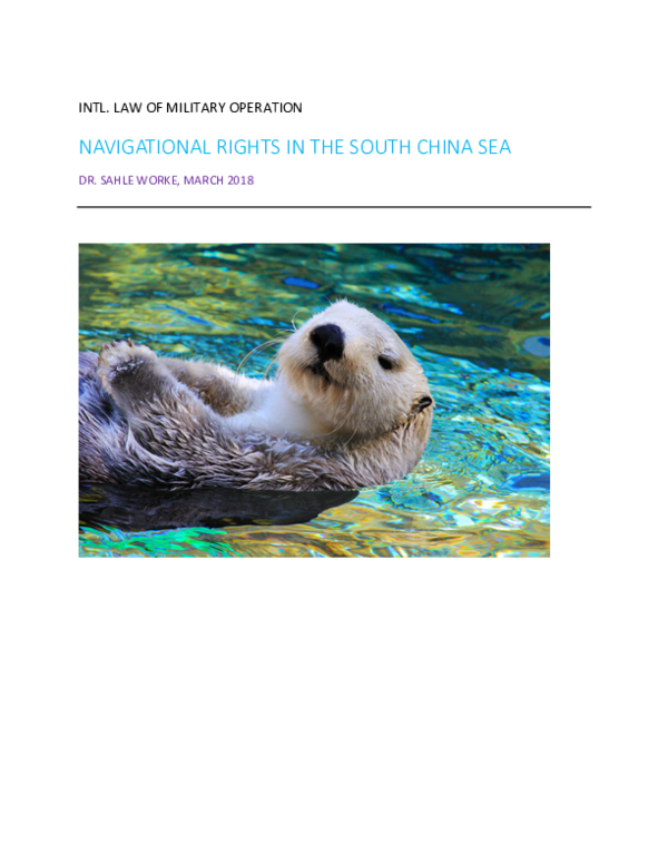 (PDF) NAVIGATIONAL RIGHTS IN THE SOUTH CHINA SEA
