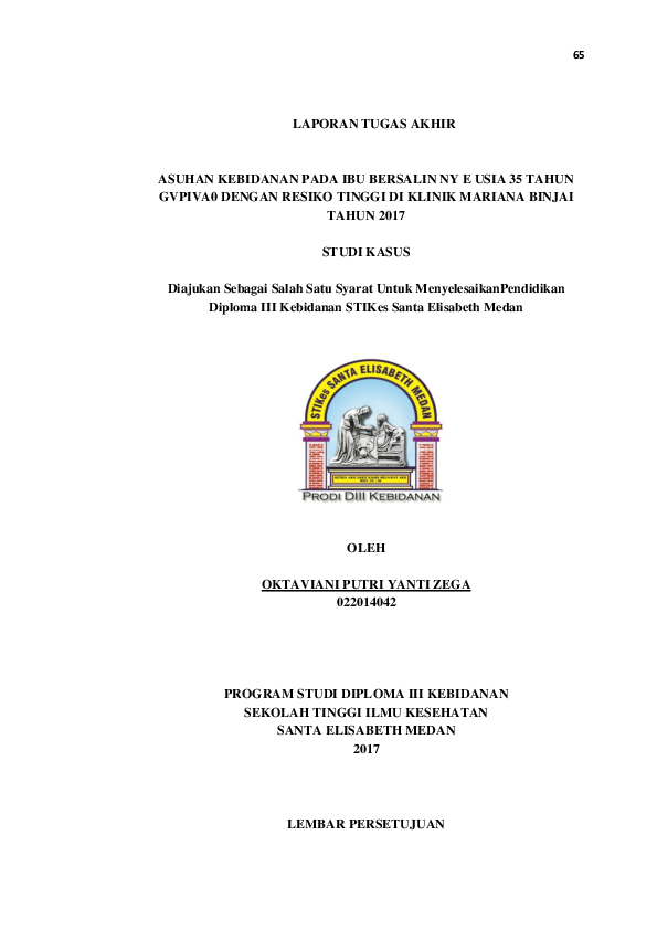 Contoh Laporan Tugas Akhir D3 Kebidanan Barisan Contoh