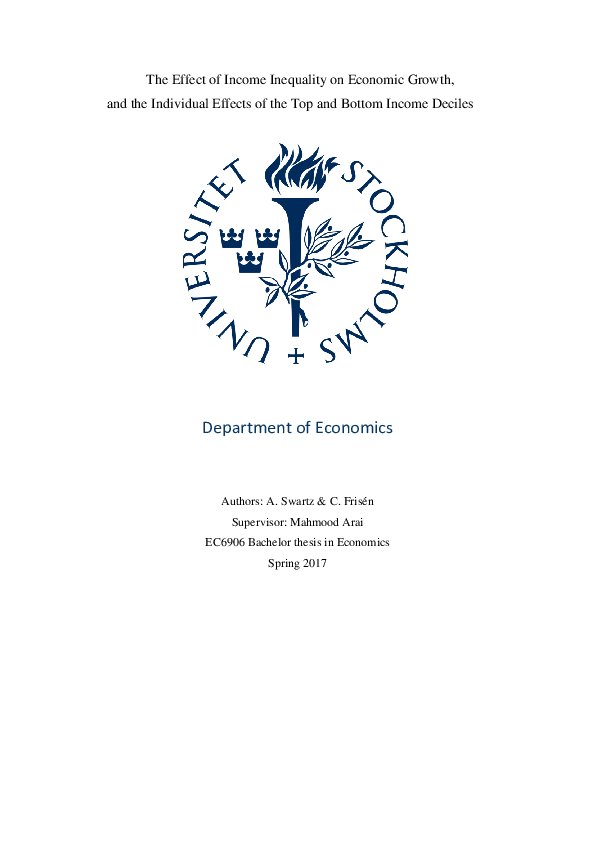 (PDF) The Effect of Income Inequality on Economic Growth, and the ...