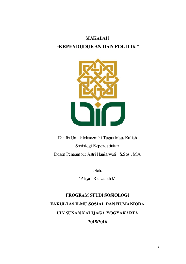Contoh Makalah Sosiologi Kependudukan Makalah Lengkap