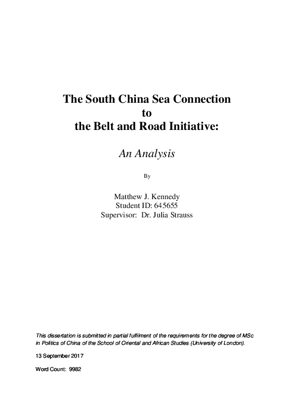 (DOC) The South China Sea Connection to the Belt and Road Initiative ...