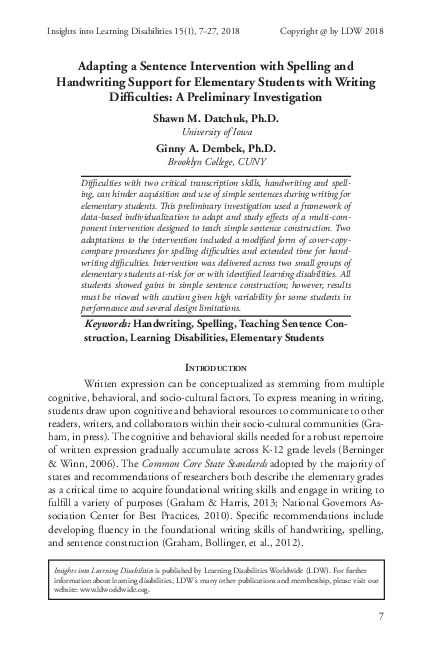 Thesis about intervention program picture