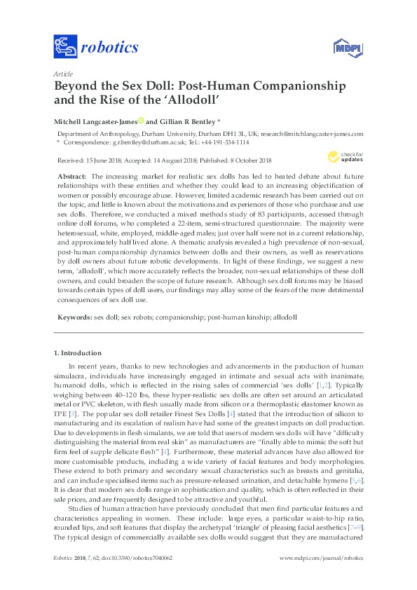 PDF) Beyond the Sex Doll: Post-Human Companionship and the Rise of the  'Allodoll'