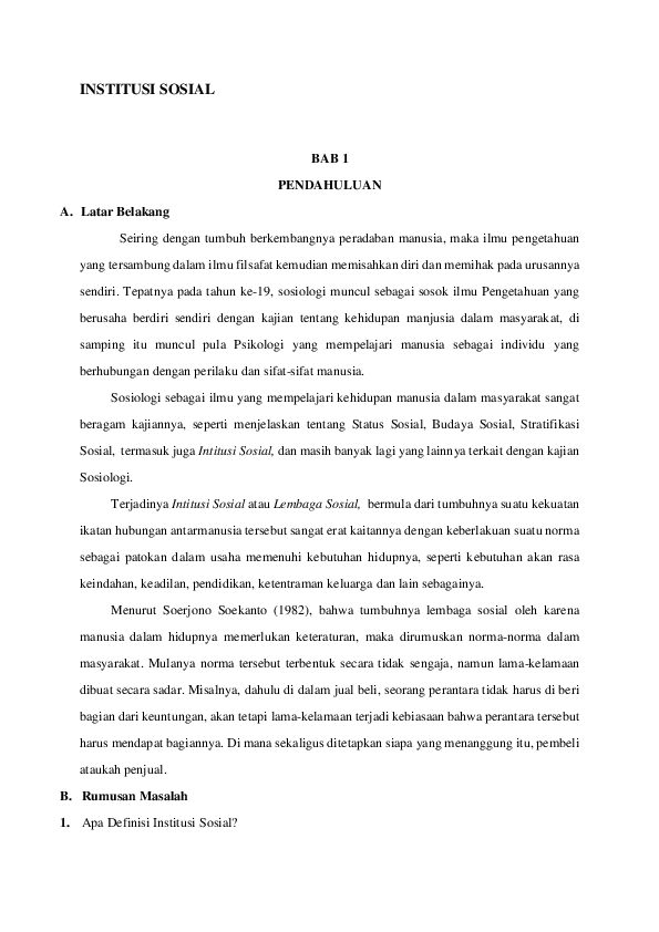 (DOC) INSTITUSI SOSIAL nisa bint am Academia.edu