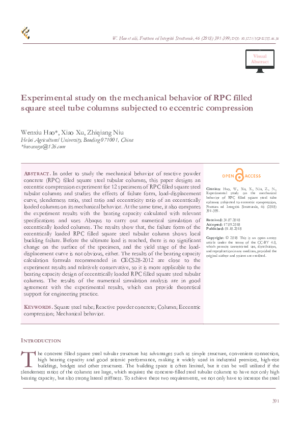 (PDF) Experimental study on the mechanical behavior of RPC filled ...