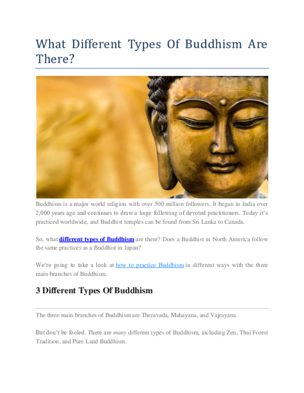 (PDF) What Different Types Of Buddhism Are There? types buddhism
