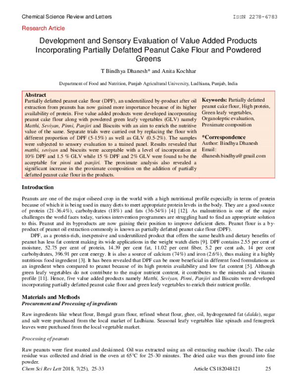 (PDF) Development and Sensory Evaluation of Value Added Products ...