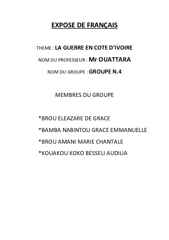 (DOC) EXPOSE DE FRANÇAIS