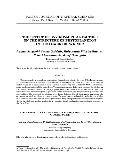 (PDF) The effect of environmental factors on the structure of ...
