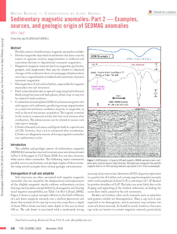 (PDF) Sedimentary anomalies Part 2 Examples, sources, and