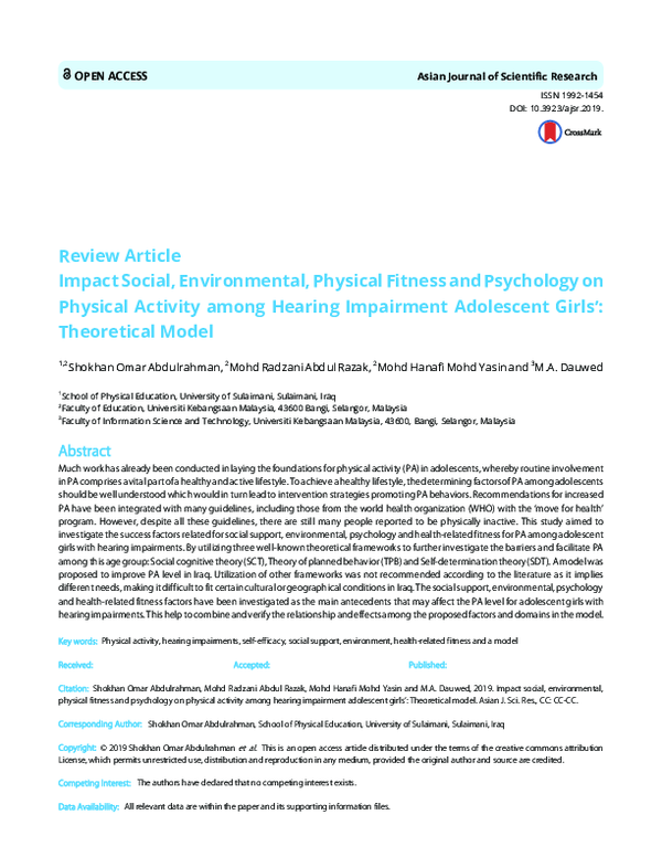 (PDF) Impact Social, Environmental, Physical Fitness and Psychology on ...