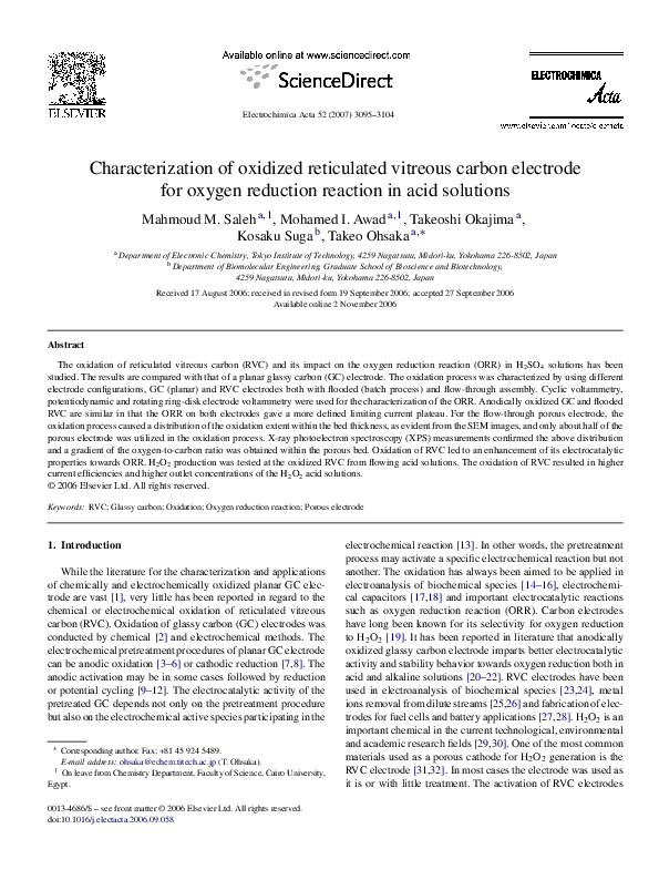 (PDF) Characterization of oxidized reticulated vitreous carbon ...