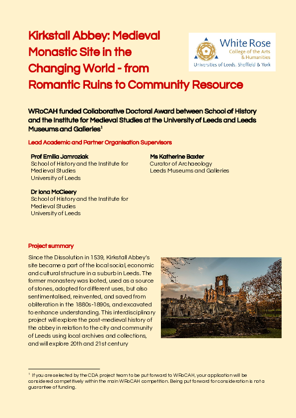 (PDF) PhD project with WRoCAH (AHRC) award at the University of Leeds ...