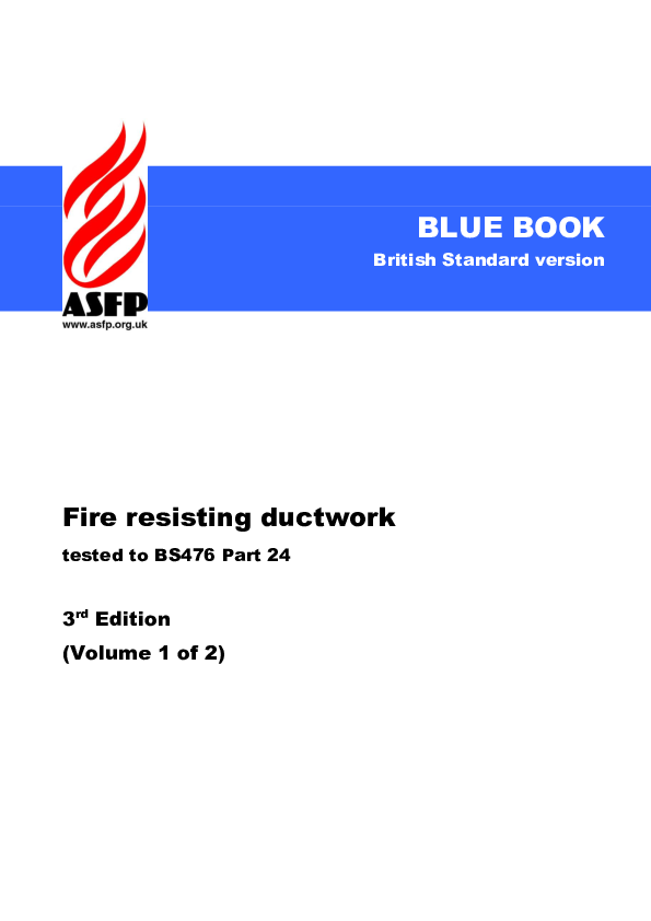 (PDF) ASFP Blue Book Fire Resisting Ductwork Volume 1 3rd Edition
