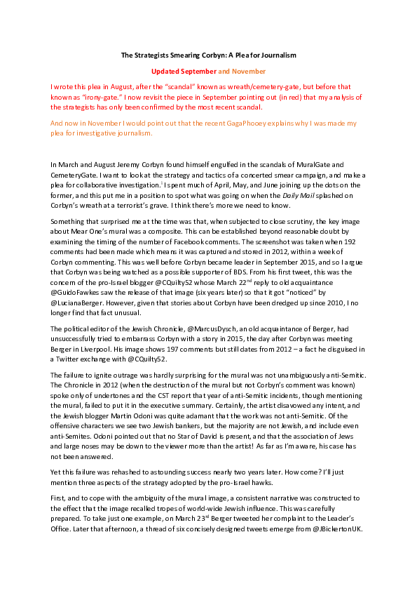 The Strategists Smearing Corbyn: A Plea for Journalism