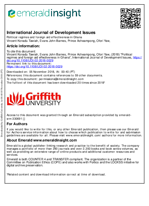 (PDF) International Journal of Development Issues Political regimes and ...