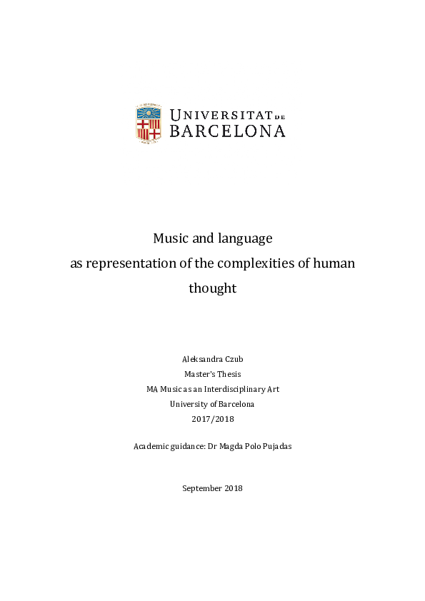 (PDF) Music and language as representation of the complexities of human ...