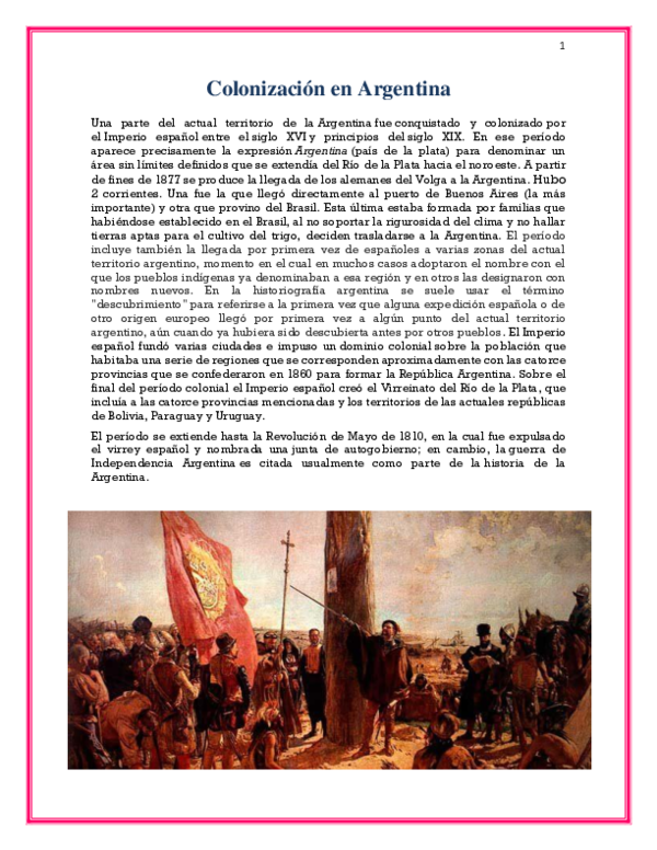 (DOC) Colonización en Argentina