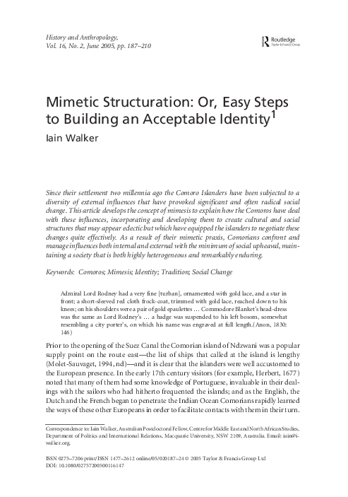 (PDF) Mimetic Structuration: Or, Easy Steps to Building an Acceptable ...