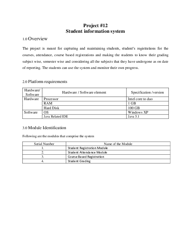 (DOC) Project 12 Student information system rohith daruvuri