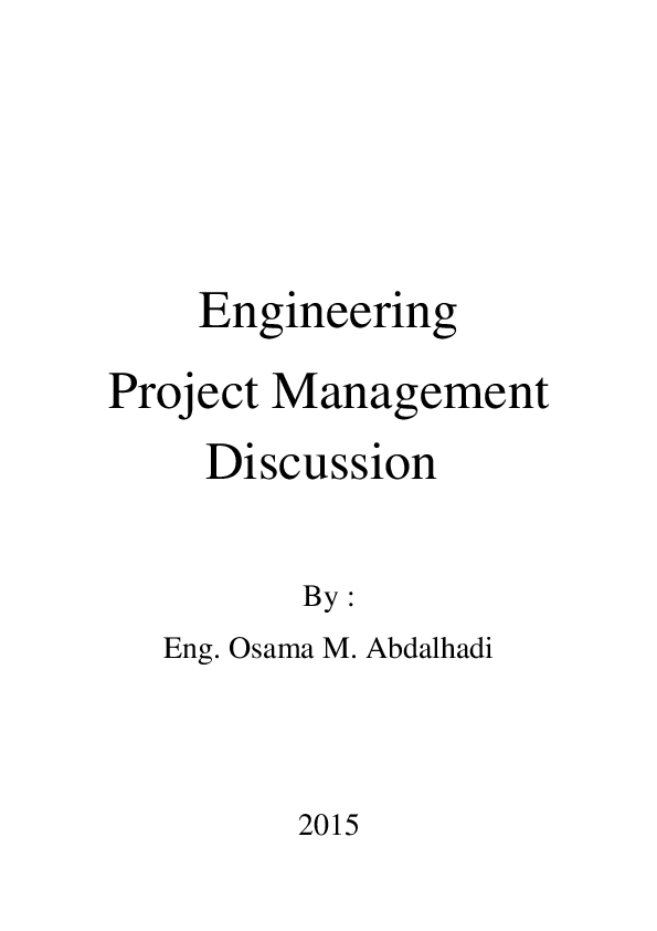 (PDF) Engineering Project Management Discussion