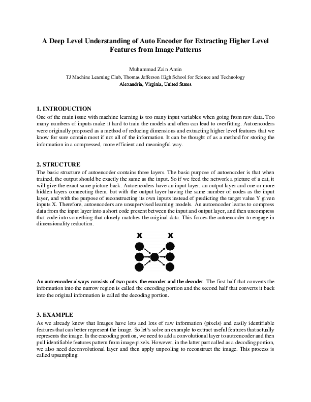 (DOC) A Deep Level Understanding of Auto Encoder for Extracting Higher ...