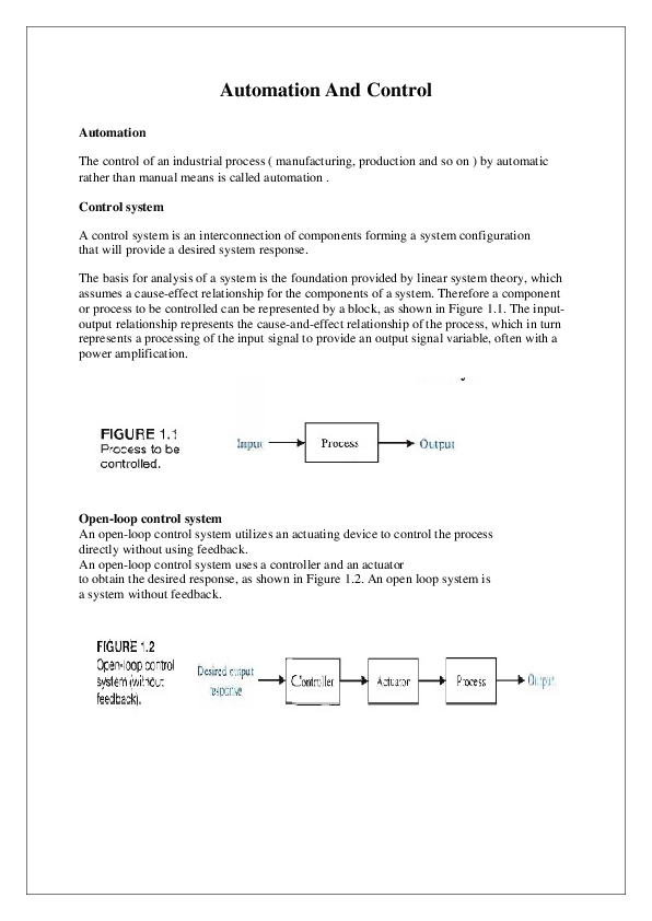 (PDF) Automation And Control
