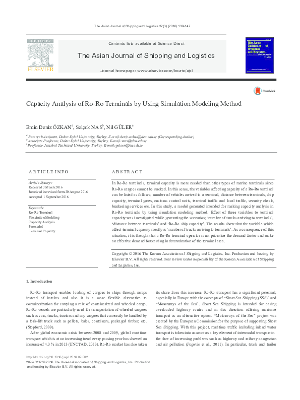 (PDF) Capacity Analysis of Ro-Ro Terminals by Using Simulation Modeling ...