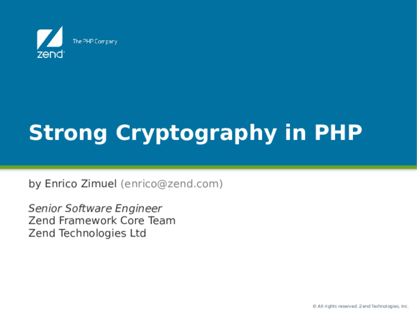 (PDF) Strong Cryptography in PHP