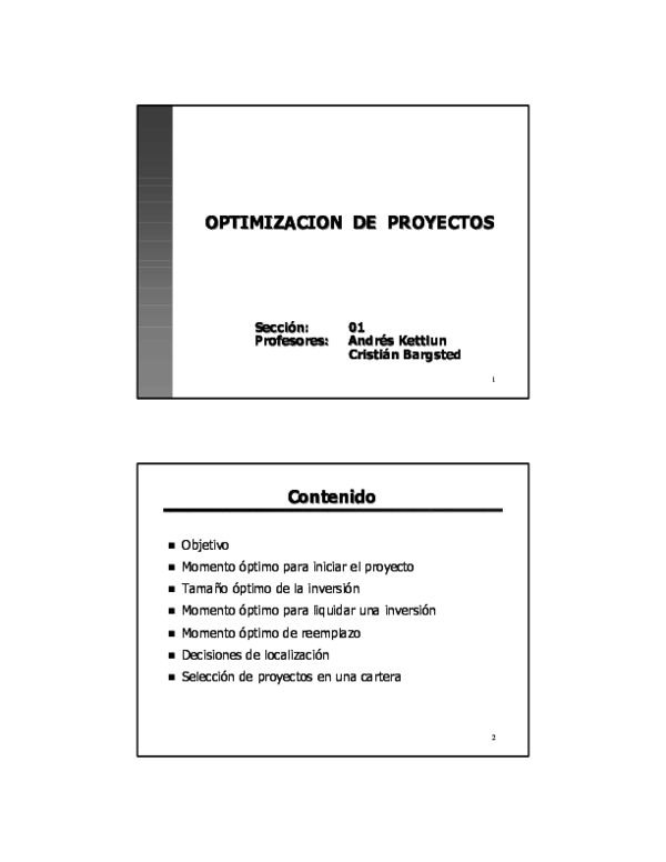 Pdf Optimizacion De Proyectos Optimizacion De Proyectos