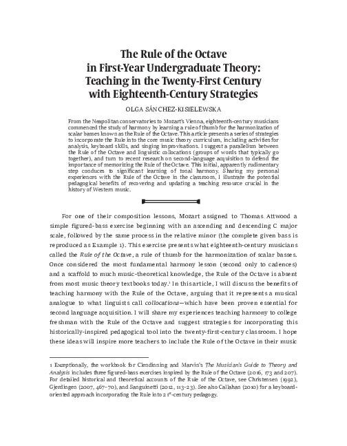  pdf the rule of the octave in first year undergraduate theory