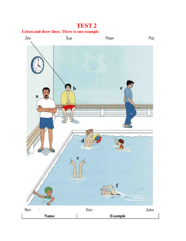 (DOC) Listen and draw lines. There is one example Name Example