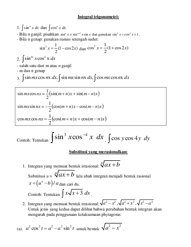 Integration pdf. Integral pdf.