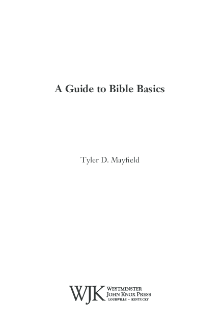 (PDF) A Guide to Bible Basics