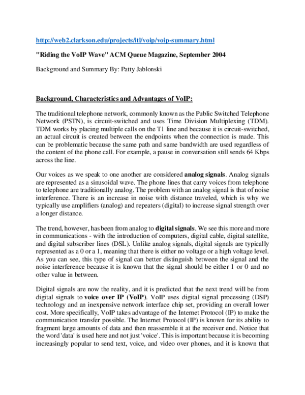 (DOC) VOIP-Summary