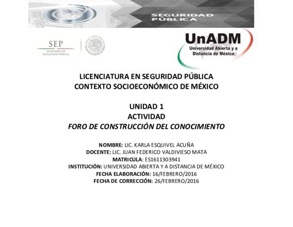 (DOC) LICENCIATURA EN SEGURIDAD PÚBLICA CONTEXTO SOCIOECONÓMICO DE