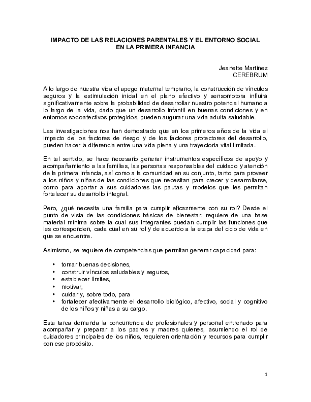 (PDF) IMPACTO DE LAS RELACIONES PARENTALES Y EL ENTORNO SOCIAL EN LA